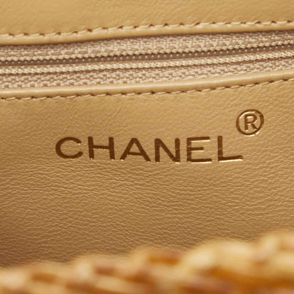 Chanel Coco Mark Chain Shoulder Bag, Basket Brown, Beige, Rattan, Leather, Wo... - Picture 10 of 12